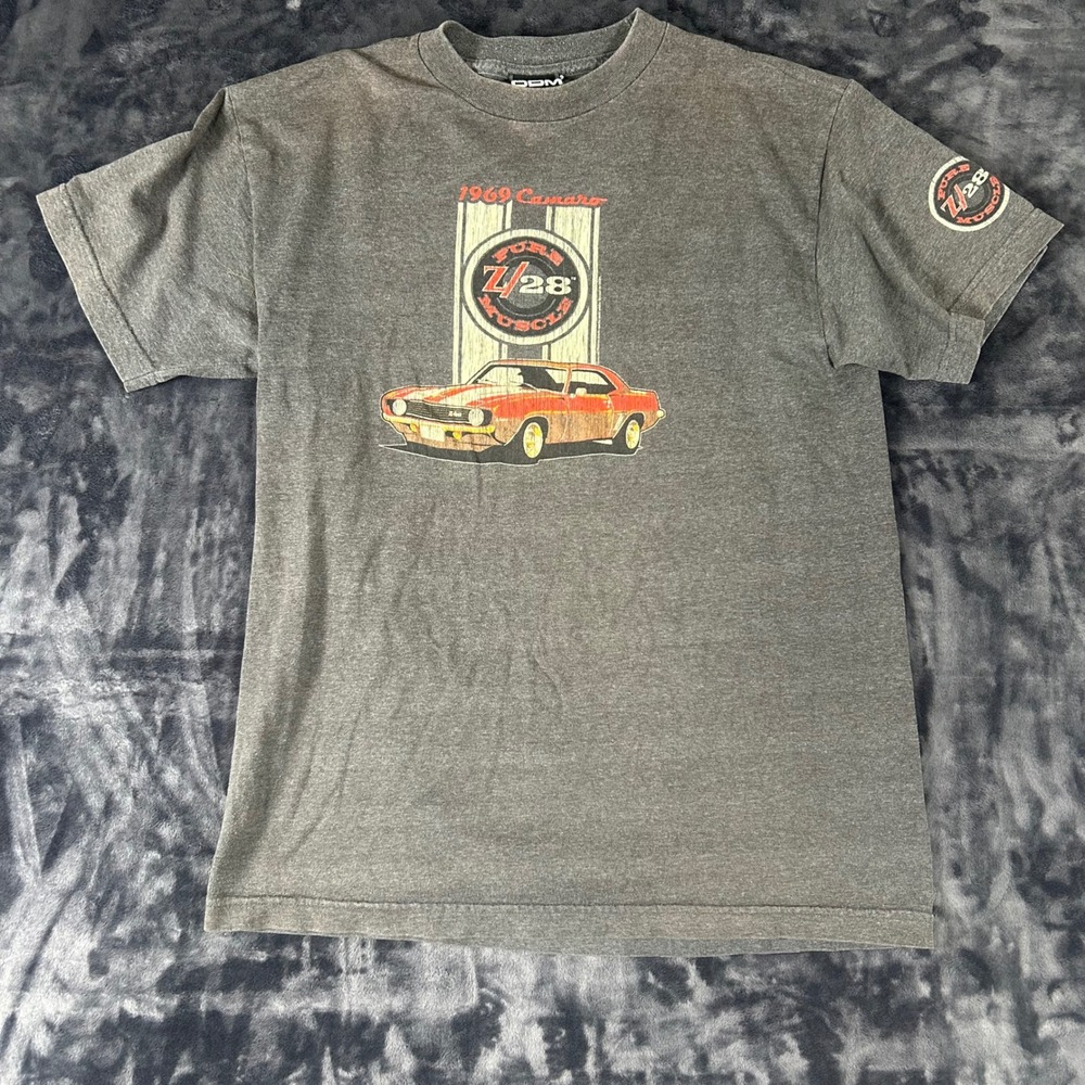 ODM‎ 1969 Camaro T-Shirt Mens Medium Grey Pure Z/28 Muscle Car Graphic Tee
